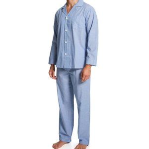 Fruit of the Loom Blue Stripe Men's Long Sleeve Pajama Set, 2-Piece Large New